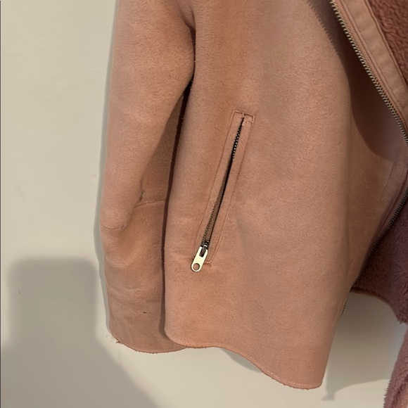 Zara Pink Teddy Jacket with Oversized Collar - Picture 3 of 7